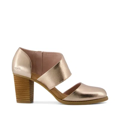 Toms Women's Milan Rose Gold Metallic Nappa Leather Closed Toe Heel In Multi