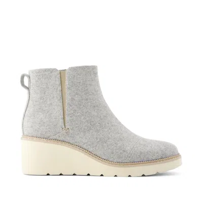 Toms Women's Mina Wedge Boot Water Repellent Light Heritage Herringbone In Pink