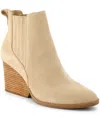 Toms Women's Noa Suede Pull On Wedge Bootie In Natural Suede