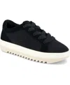 Toms Women's Rea Lace-up Platform Sneaker Mesh And Suede In Black