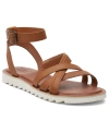 Toms Rory Ankle Strap Sandal In Tan Leather
