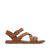 Toms Women's Sloane Tan Leather Strappy Sandal In Brown