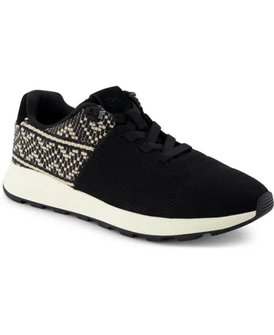 Toms Women's Trvl Lite Cabrillo Lace-up Sneakers In Black Beachside Woven,diamond Global Wo