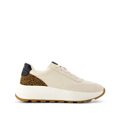 Toms Women's Trvl Lite Wedge Sneaker Water Repellent Cream Cheetah Print Vintage Twill