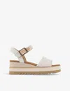 Toms Oms Womens Natural Yarn Dye Diana Ankle-strap Leather Wedge Sandals In Natural Yarn Dye