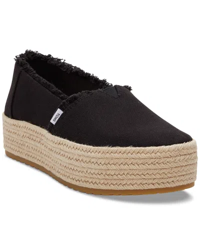 Toms Women's Valencia Canvas Platform Espadrilles In Black Canvas