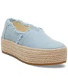 Toms Valencia Womens Denim Lifestyle Espadrilles In Pastel Blue Washed Denim