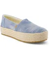 TOMS WOMEN'S VALENCIA NOVELTY DENIM PLATFORM ESPADRILLES