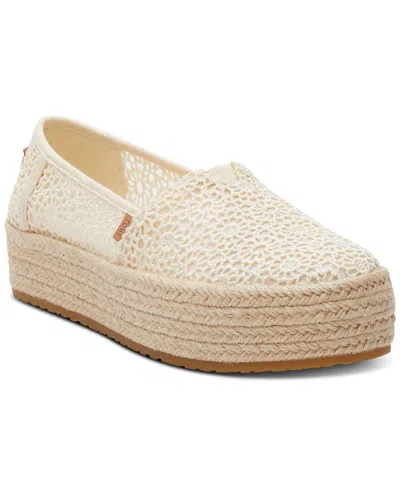 TOMS WOMEN'S VALENCIA MOROCCAN CROCHET PLATFORM ESPADRILLES