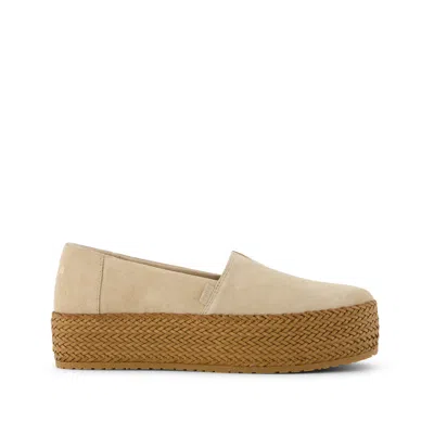 Toms Women's Valencia Natural Suede Espadrille Platform Espadrille Slip On In Brown