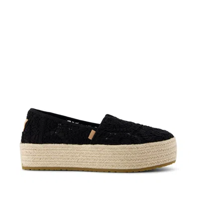 Toms Women's Valencia Platform Espadrille Crochet Lace Slip On In Animal Print