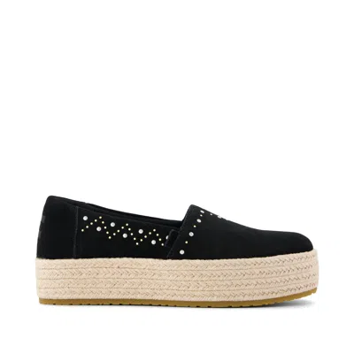 Toms Women's Valencia Platform Espadrille Suede In Black