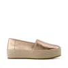 Toms Women's Valencia Rose Gold Metallic Nappa Leather Platform Espadrille Slip On In Metallic