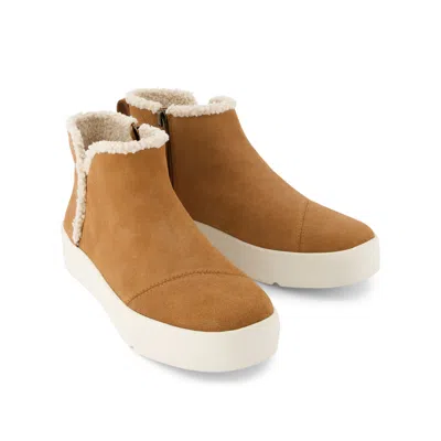 Toms Women's Verona Mid Suede Faux Shearling Sneaker In Brown