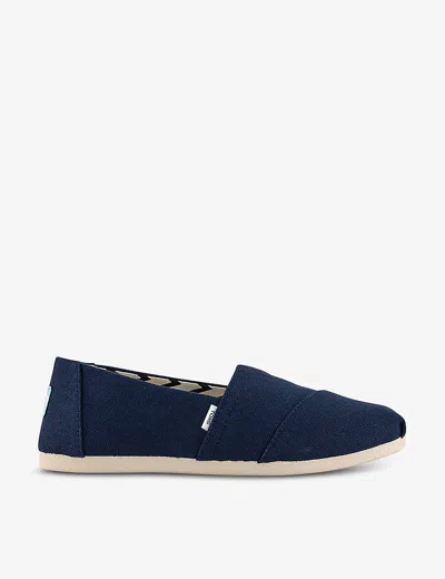 Toms Womens Vy Alpargata Plus Panelled Canvas Espadrilles In Navy