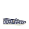 Toms Women's Womens Alpargata Classic Dark Sky Embroidered Daisy Denim In Blue