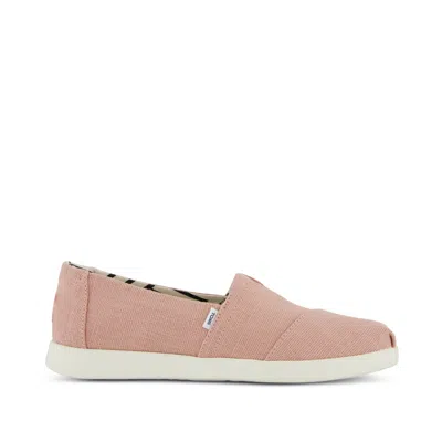 TOMS WOMEN'S WOMENS ALPARGATA PLUS PINK CAFE CREME HERITAGE CANVAS