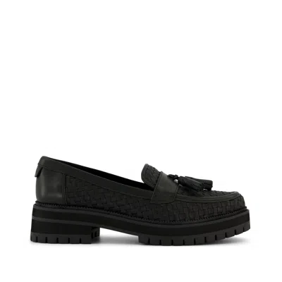 Toms Women's Womens Cara Loafer Basketweave Leather Flat In Black