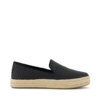 TOMS WOMEN'S WOMENS CAROLINA ESPADRILLE WOVEN BASKET PU LEATHER SLIP ON