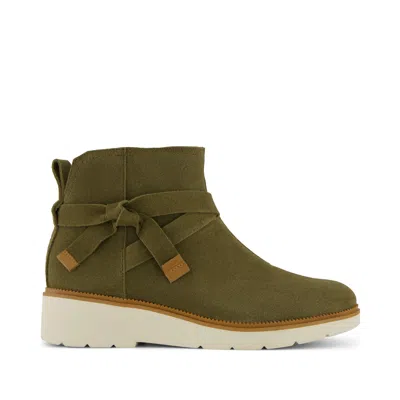 TOMS WOMEN'S WOMENS MARLOW BOOT WATER REPELLENT MILITARY OLIVE SUEDE