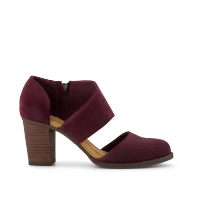 Toms Women's Womens Milan Heel Dark Burgundy Suede In Animal Print