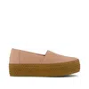 Toms Women's Womens Valencia Platform Espadrille Pink Cafe Creme Suede Slip On In Multi