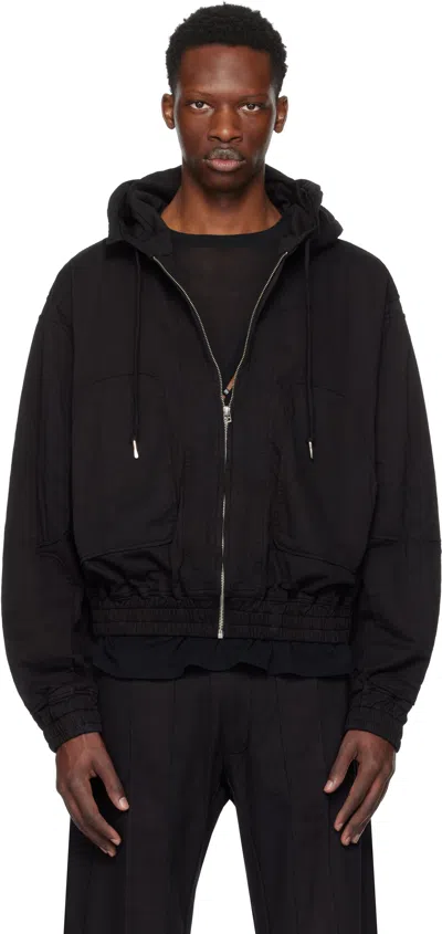 Tondolo Black Arm Patch Hoodie In Blue