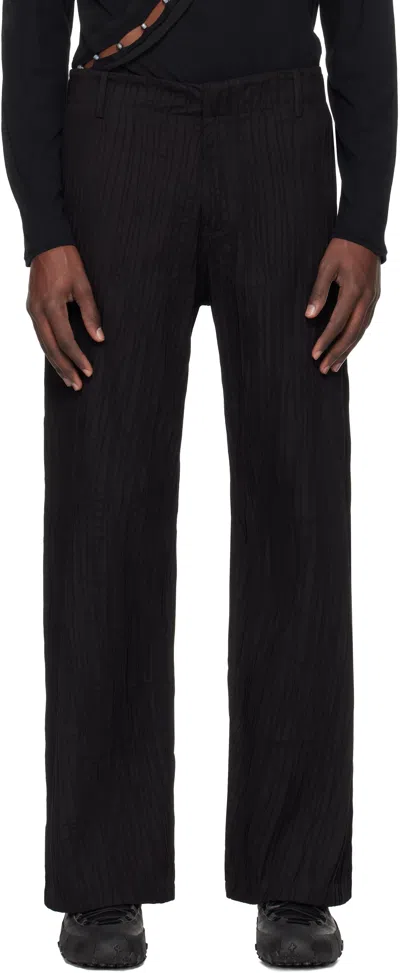 Tondolo Black Gilled Trousers In Blue