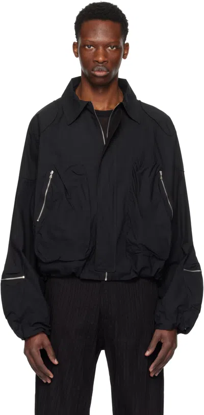 Tondolo Black Ventile Mushroom Bomber Jacket In Blue