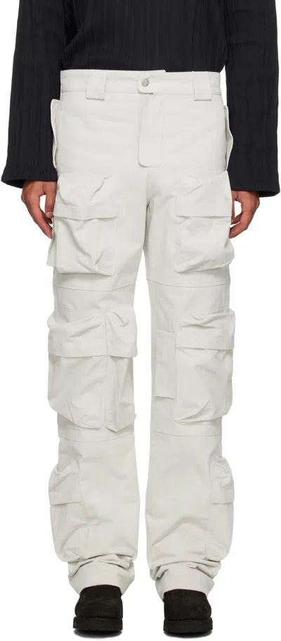 Tondolo Gray Multi Pocket Cargo Pants In Vaporous Gray