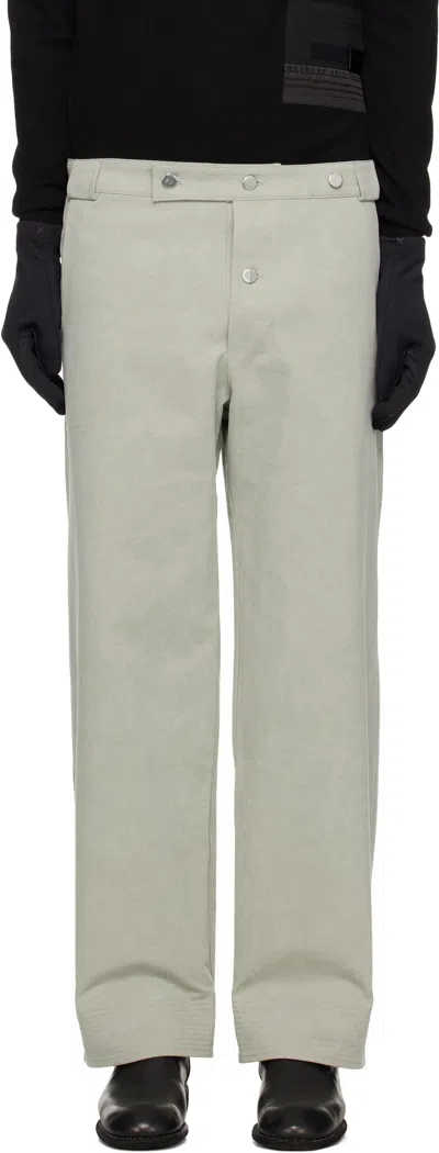 Tondolo Taupe Simple Workwear Trousers In Laurel Oak