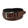 Toneka Men's Hornback Croc Print Belt In Brown