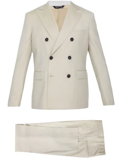 Tonello Sand-colored Wool Two-piece Suit In Sabbia