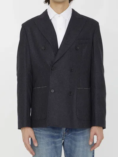 Tonello Anthracite Flannel Jacket In Multi