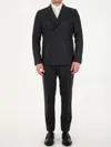 Tonello Double-breasted Tailored Suit In Grey