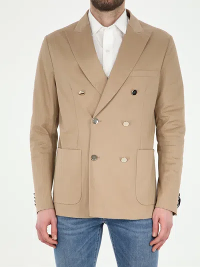 Tonello Beige Cotton Jacket In Brown