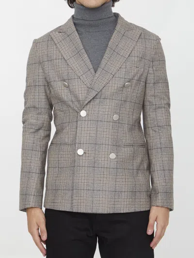 Tonello Beige Wool Jacket In Gray