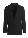 Tonello Black Solid Peaked Lapel Blazer In Blue