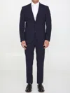 Tonello Black Wool Two-piece Suit In Blue