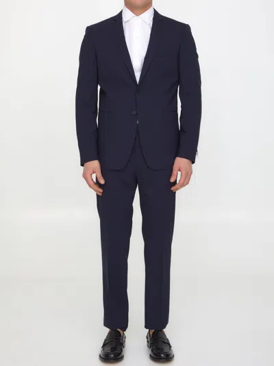 TONELLO TONELLO BLUE WOOL TWO-PIECE SUIT