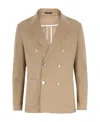 Tonello Double-breasted Cotton Blazer In Nude