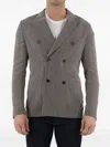 Tonello Double-breasted Glen Plaid Jacket In Neutrals