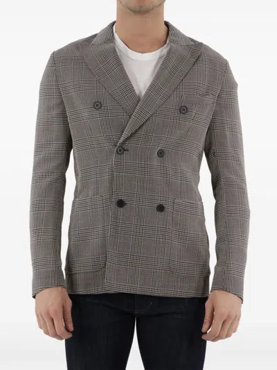 TONELLO DOUBLE-BREASTED GLEN PLAID JACKET