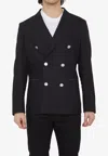 Tonello Double-breasted Stretch Jacket In Black