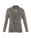 Tonello Double-breasted Suit Jacket In Gray