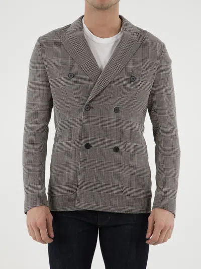 TONELLO TONELLO DOUBLE-BREASTED GLEN PLAID JACKET