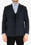 Tonello Double-breasted Wool Jacket In Multi