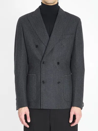 Tonello Grey Wool Jacket In Gray