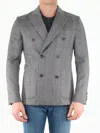 Tonello Double-breasted Wool Jacket In Gray