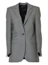 Tonello Straight Pied-de-poule Virgin Wool Twill Blazer In Gray